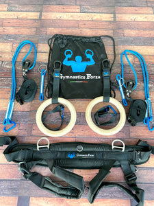 DEAL 11 (25% DISCOUNT SAVE 209 EUR) - Three gymnastics forza rings Large Harnesses + One Small Harness